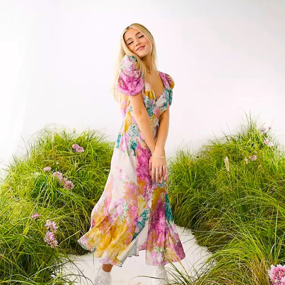 ASOS midi floral tea dress